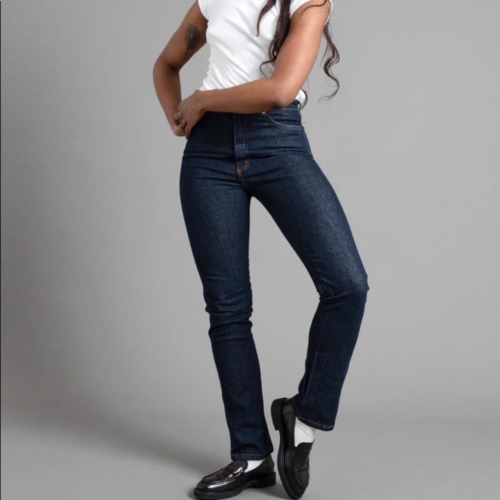 Judi Rosen NYC Judi jean stretch high rise straight leg indigo jeans 27